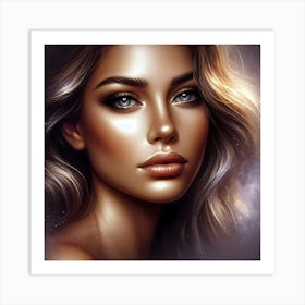 Beautiful Woman Portrait Art Print