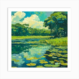 A Pantanal In Brazil Oil Painting Illustration 1720366689 3 Art Print