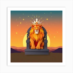 Lion With Crown 9 Art Print