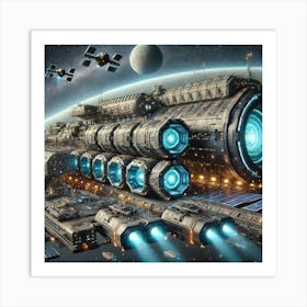 Moonforge Logistics Support Ship Converted Art Print