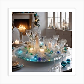 Decorated Christmas Table In Living Room Broken Glass Effect No Background Stunning Something Th (3) Art Print