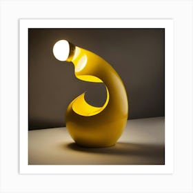 A Logo Of A Yellow Modern Lampwit The Shape Of A D Art Print