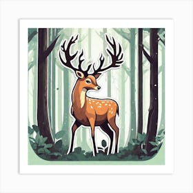 Deer In The Forest 108 Art Print