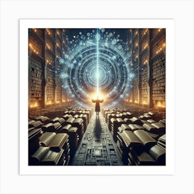 Man In A Library Art Print