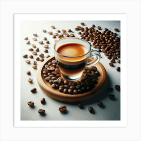 Coffee Cup With Coffee Beans 2 Art Print