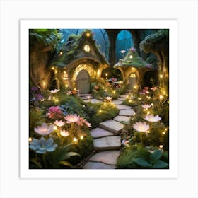 Fairy Garden paintings art print Art Print