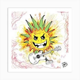 Sun With Guitar Art Print