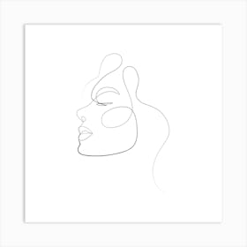 Portrait Of A Woman Continuous line drawing of a woman, Scandinavian wall art, fine art print. 1 Art Print