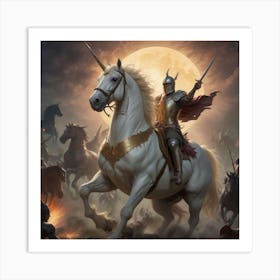 Unicorns And Knights Art Print