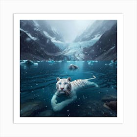 White Tiger In The Water 1 Art Print