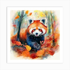 Red Panda In The Forest Art Print