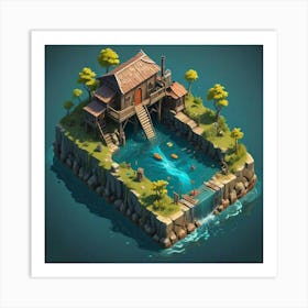 Isometric House 3 Art Print