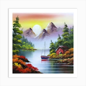 Multicolored landscape. 16 Art Print