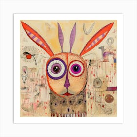 Abstract Rabbit 2 Art Print