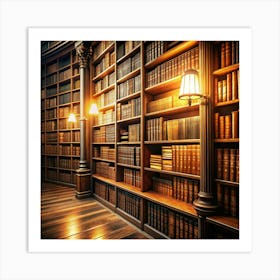 Library With Books 1 Art Print