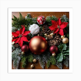 Christmas Table Decoration Art Print