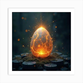 Dragon Egg Glowing With Mysterious Magical Energy 1 Art Print