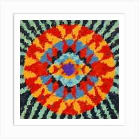 Psychedelic Infinite Lights Mandala Art Print