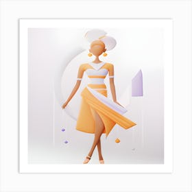 African Woman In White Dress Art Print