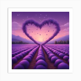 Lavender Field At Sunset Art Print