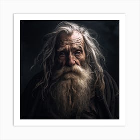 Portrait Of An Old Man With Long Beard Art Print