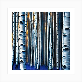 Birch Trees In The Forest 1 Art Print