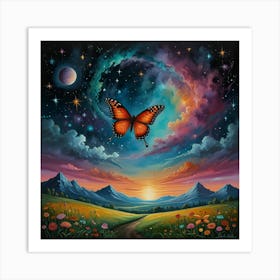 Butterfly In The Sky 1 Art Print