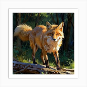 Fox In The Woods 1 Art Print