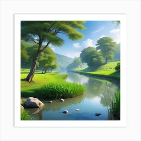 River In The Forest 19 Art Print