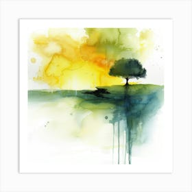 Watercolor Of A Tree 1 Art Print