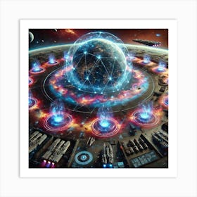 A Sci Fi Scene Aegis Harmony Network Protecting Art Print