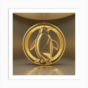 Gold Penguin Art Print