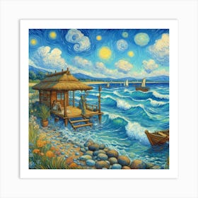 Starry Night At The Beach Art Print