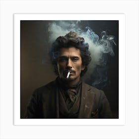 Man Smoking A Cigarette Art Print