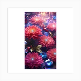 Dahlias Art Print