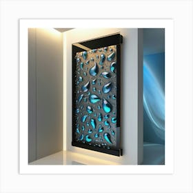 Blue Water Drop Wall Art Art Print