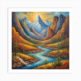 amazing   view  in the  mountain Art Print