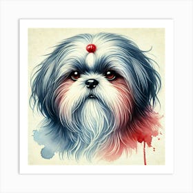 Watercolor Shih Tzu 1 Art Print