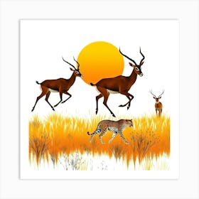 Antelopes Art Print