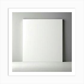 Mock Up Blank Canvas White Pristine Pure Wall Mounted Empty Unmarked Minimalist Space P (15) Art Print