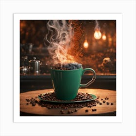 Coffee Cup With Steam 6 Art Print