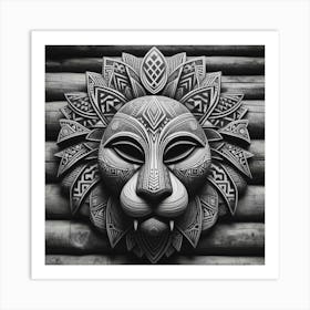 Tribal African Art Lion Art Print