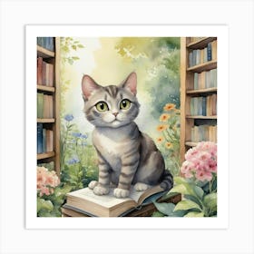 Cat In The Garden Of Wisdom Art Print