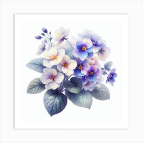 Flowers of Saintpaulia 2 Art Print