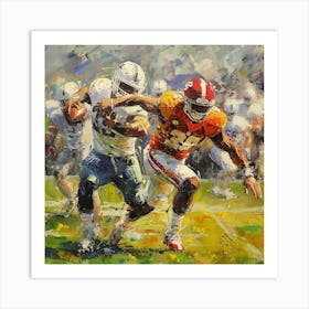A Football Game Oil Painting Illustration 1718670893 4 Art Print