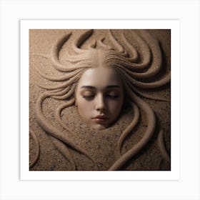 Ephemeral Art Patterns In The Sand Art Print