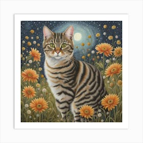 Cat In The Meadow Art Print