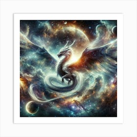 Cosmic Dragon: Celestial Wanderer. Art Print