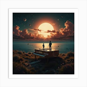 Piano At Sunset Art Print