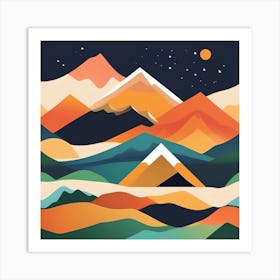 Abstract Mountain Landscape 9 Art Print